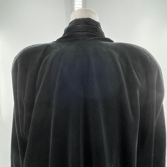 Collections Vintage Black Velvet Oversize Emo Goth Retro Blazer Jacket M - Picture 6 of 11